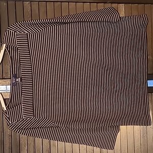 Women's CHAPS Shirt; Navy Blue w/ White Stripes